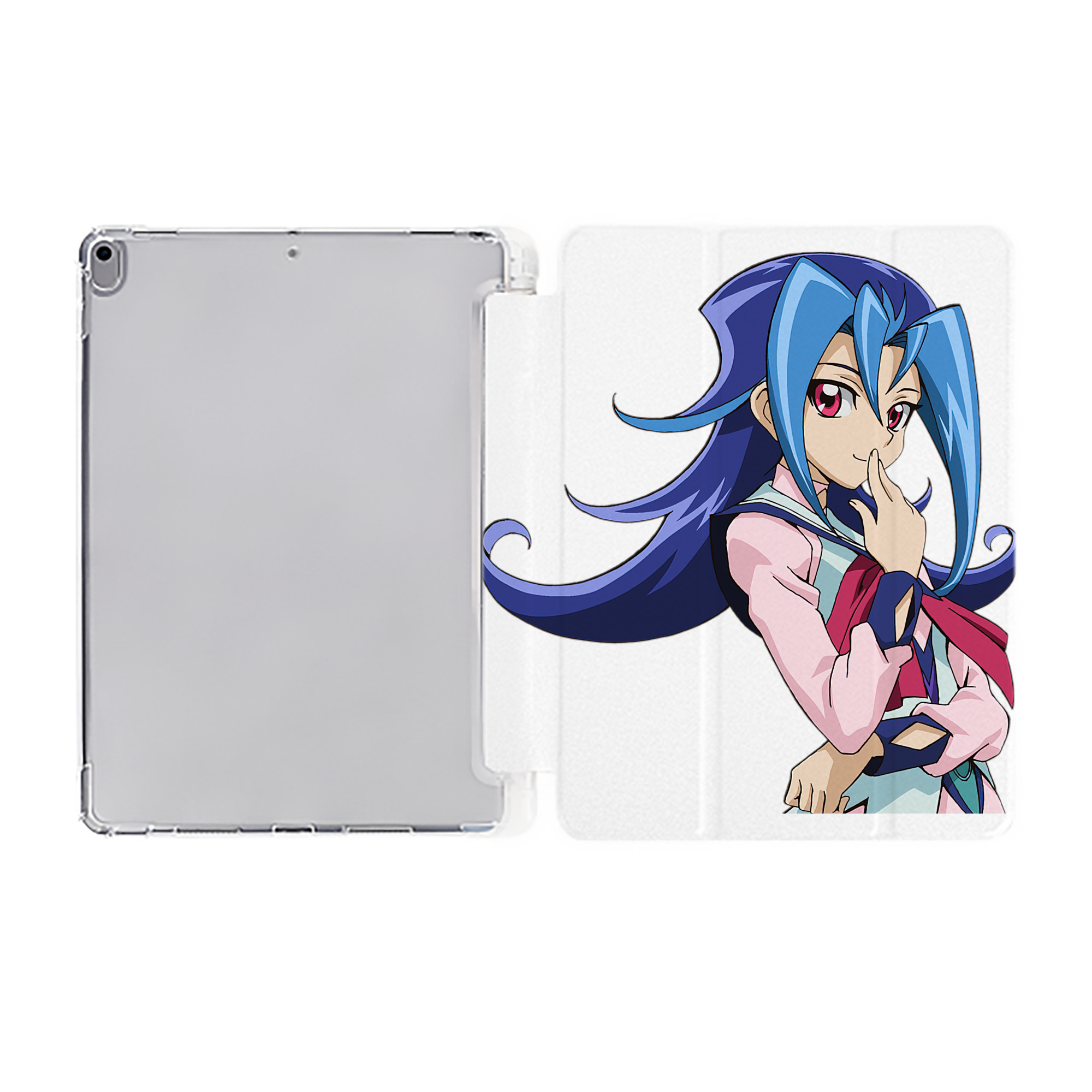 （画像用） 遊☆戯☆王 Yu-Gi-Oh! IPad ケース ペン収納付き 三つ折りスタンド PUレザー×シリコン 対応機種9.5/10.5/10.9インチ
